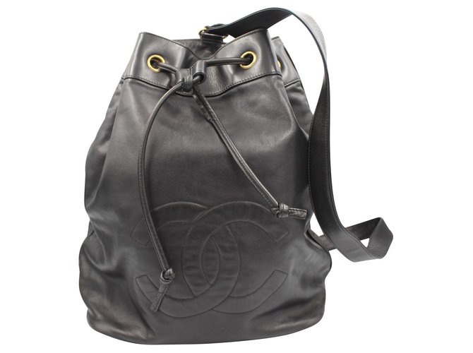 Chanel Backpack Black Leather  ref.146139
