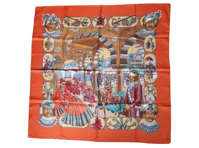 Hermès Maharajas Orange Seide  ref.146197