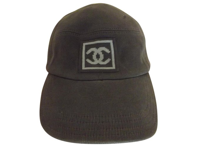 Chanel Chapéus Cinza antracite Algodão  ref.146198