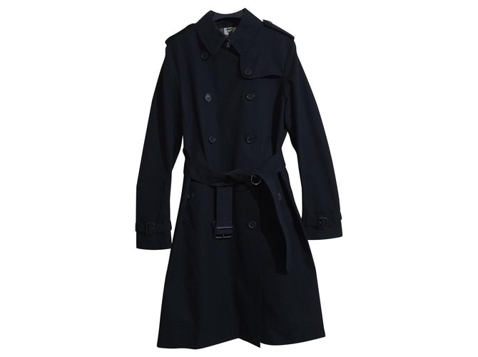 Burberry Coats, Outerwear Black Cotton  ref.146372