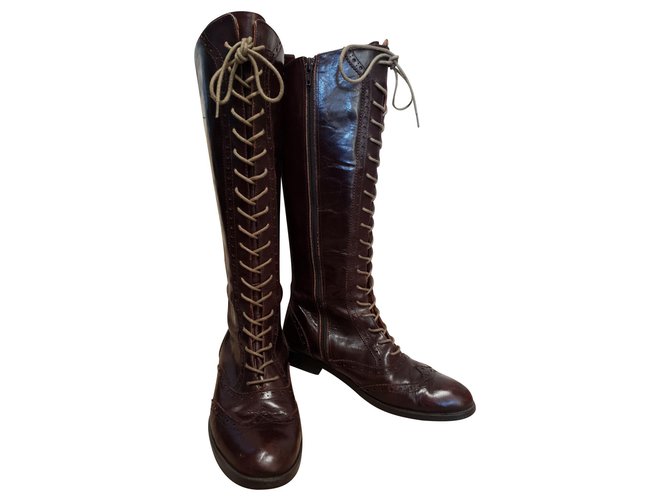 Office London boots Cuir Marron  ref.146474