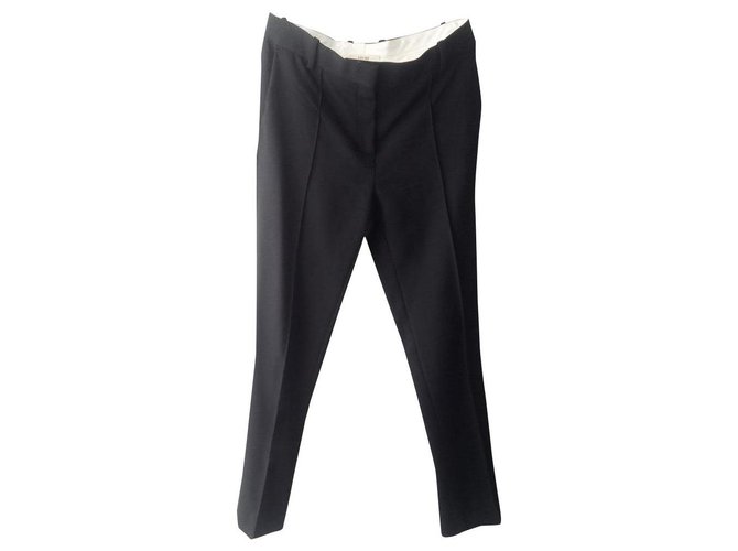 Céline Pantalons, leggings Laine Noir  ref.146578