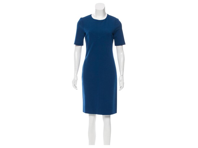 Diane Von Furstenberg Vestido limpo azul ardósia Lee Viscose Elastano Poliamida  ref.146642