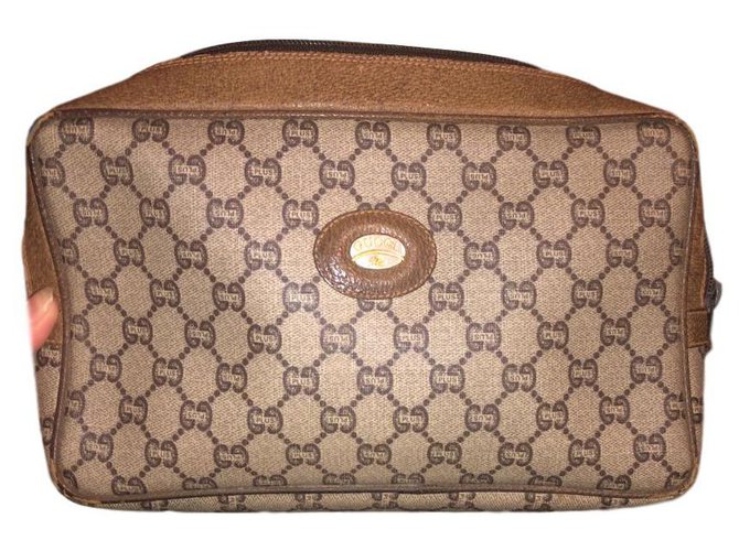 Ophidia Gucci Clutch bags Brown Leather  ref.146674