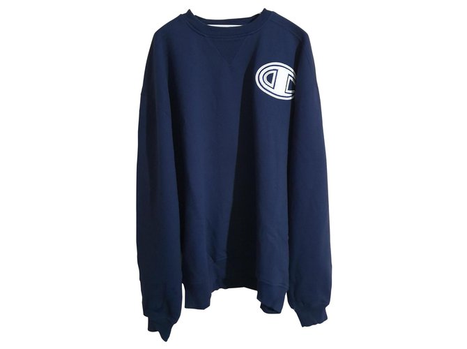 Autre Marque Sweaters Navy blue Cotton Polyester  ref.146676