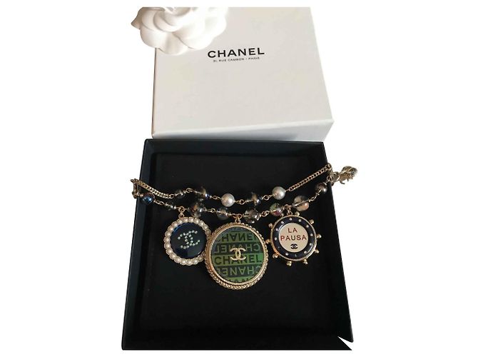 Chanel Braccialetto Blu Oro