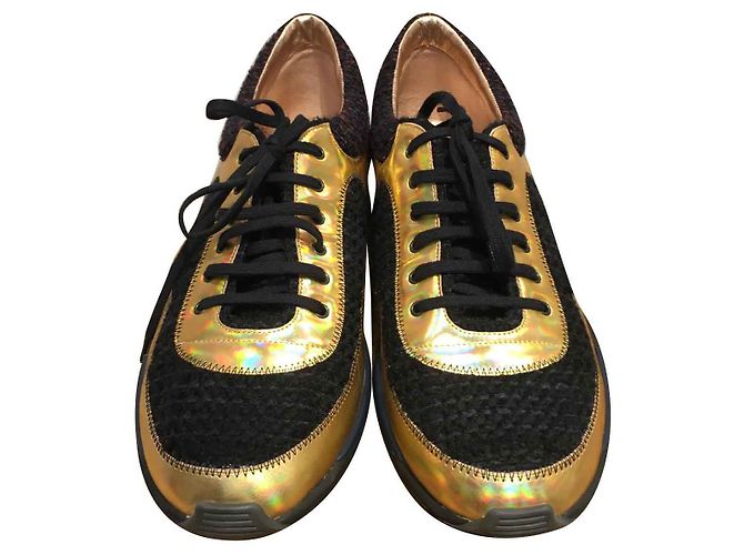 Chanel Turnschuhe Schwarz Blau Golden Bordeaux
