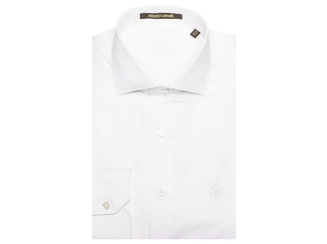 ROBERTO CAVALLI NUOVA CAMICIA SLIM FIT BIANCA DA UOMO