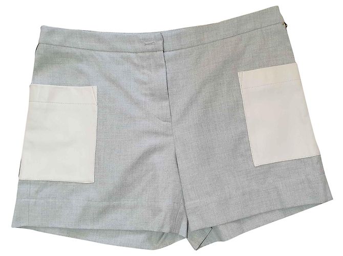Autre Marque Short de algodão Band Of Outsiders com bolsos de couro Branco Cinza