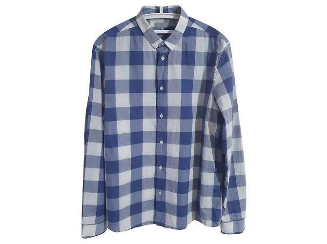 Camisa Cos de algodão xadrez tartan azul multicolorida Multicor