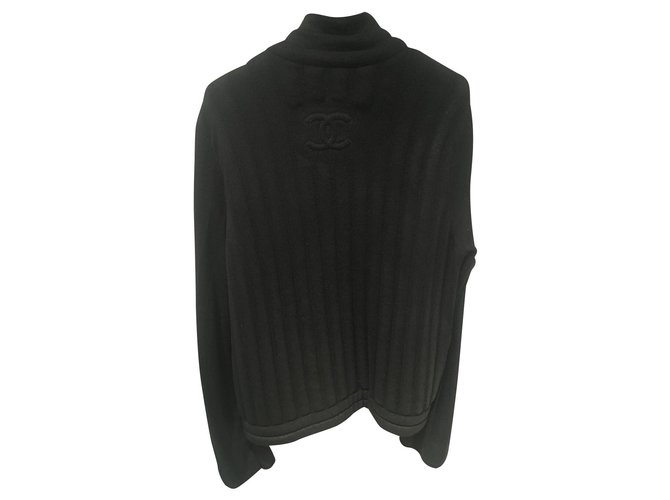 Chanel Pullover Schwarz Wolle