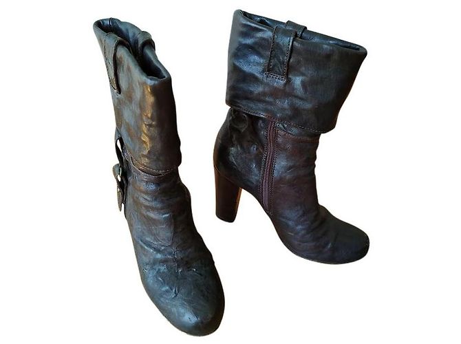 Autre Marque Sand 9068 Stiefeletten mit Absatz Dunkelbraun