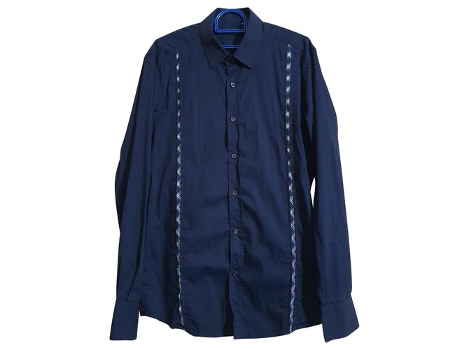 Autre Marque Camicie Blu navy Cotone  ref.146850
