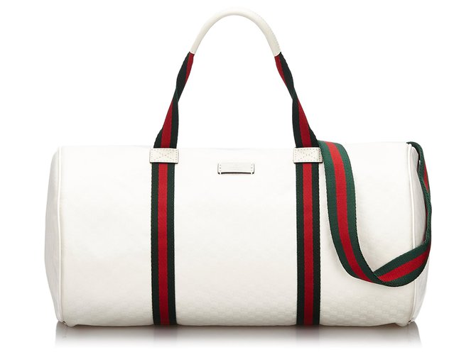 Gucci bolso de lona de nylon blanco Micro GG Web Multicolor Cuero Paño  ref.146939