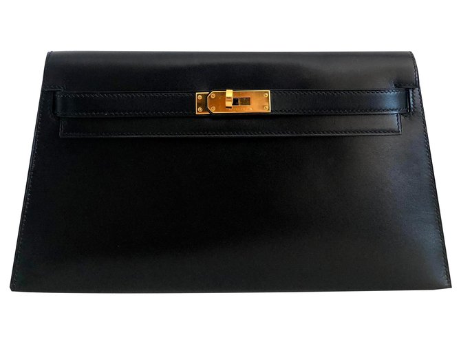 Hermès Hermes Kelly Long Clutch Black Leather  ref.146961