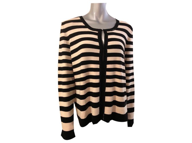 Marina Rinaldi Knitwear Black Beige Wool  ref.146965