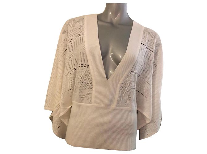 Autre Marque Camisola branca Escada Sport de viscose com mangas flare Branco