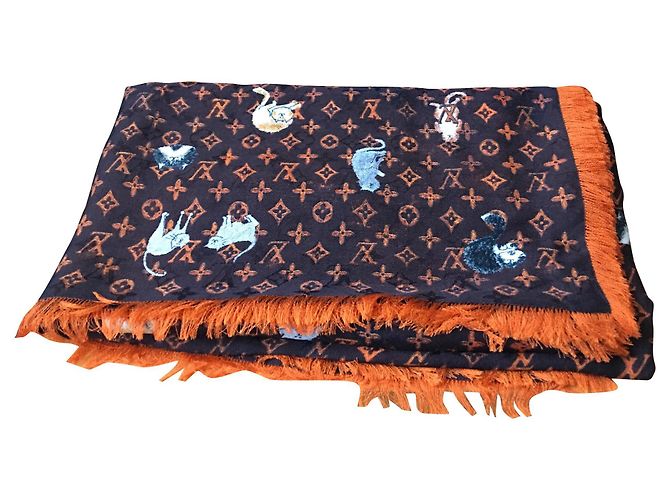 Montsouris Louis Vuitton sciarpe Marrone Lana