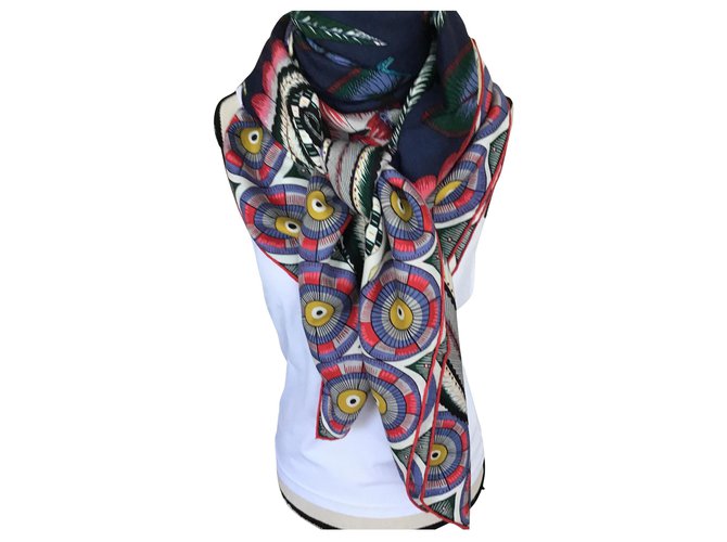 Hermès Scialle in cashmere e seta "danza savana" Multicolore  ref.147014