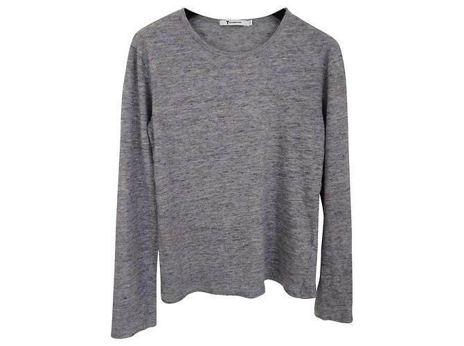 T By Alexander Wang Leinentop Grau Melange