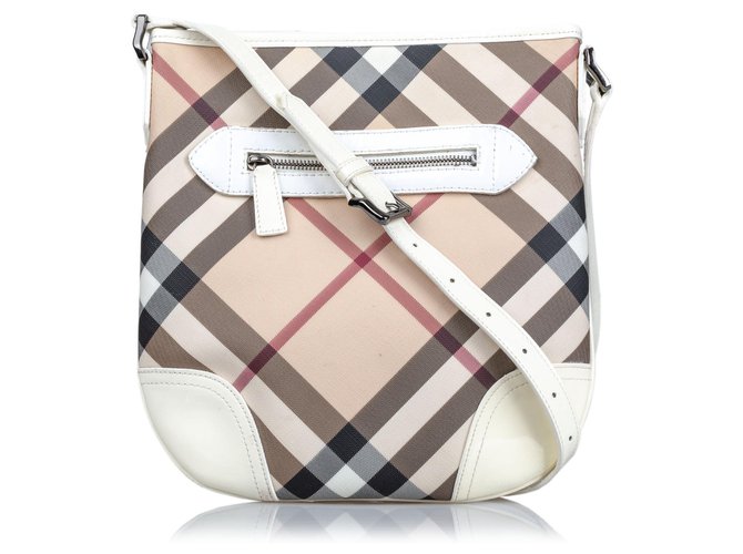 Burberry White Supernova Coated Canvas Dryden Crossbody Bag Multiple colors Leather Cloth Cloth  ref.147291