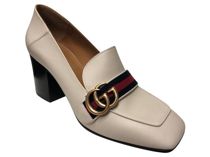 Gucci gucci Leather mid-heel loafer 