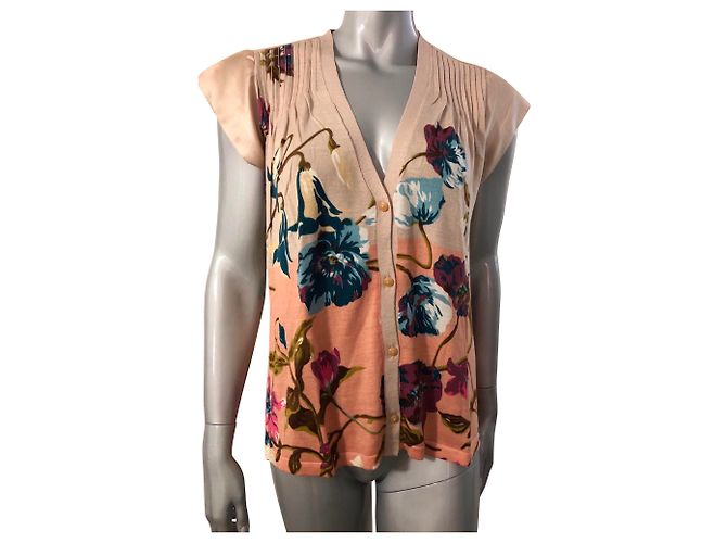 Kenzo Weste aus Seide mit Blumenmuster Beige
