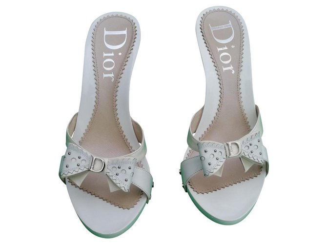 Christian Dior sandali Bianco Pelle  ref.147335