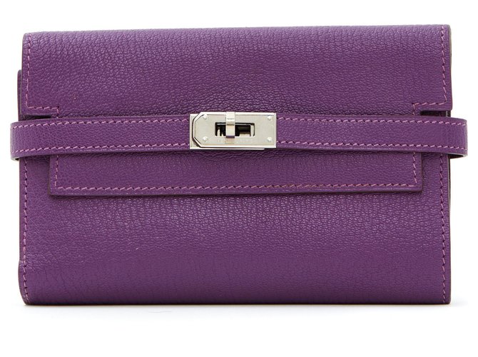 Hermès KELLY ANEMONE SILVER Purple Leather  ref.147351
