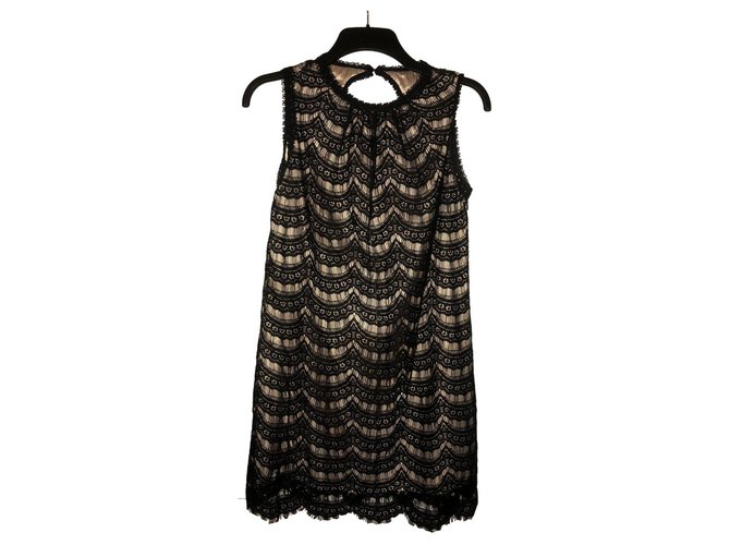 Milly Lace dress Black Golden Cotton  ref.147408