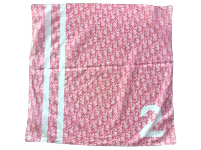 Dior Silk scarves Pink Cotton  ref.147427