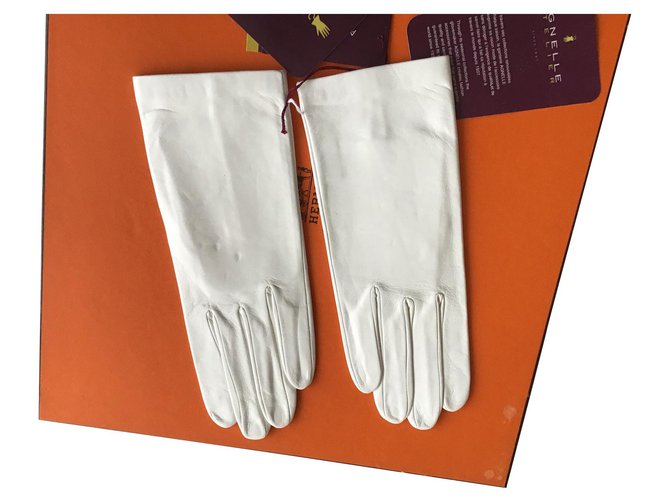 Agnelle Gloves Beige Leather  ref.147471