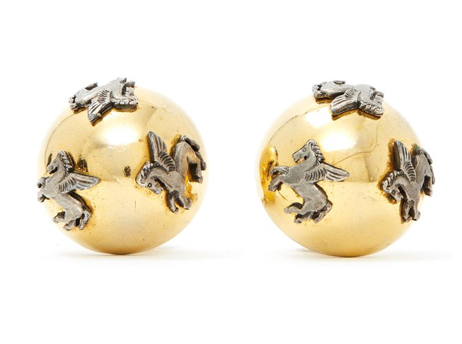 Hermès CLIENTES PEGASE Dourado Metal  ref.147480
