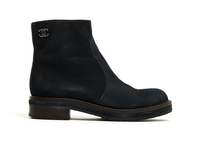 Chanel NERO ROUGH FR38.5 Scamosciato