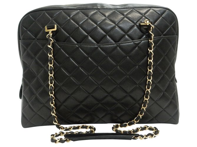 Chanel Vintage Shoulder Bag Black Leather  ref.147678