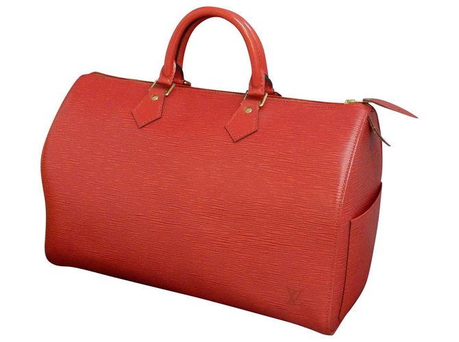 Louis Vuitton Speedy 35 Red Leather  ref.147751