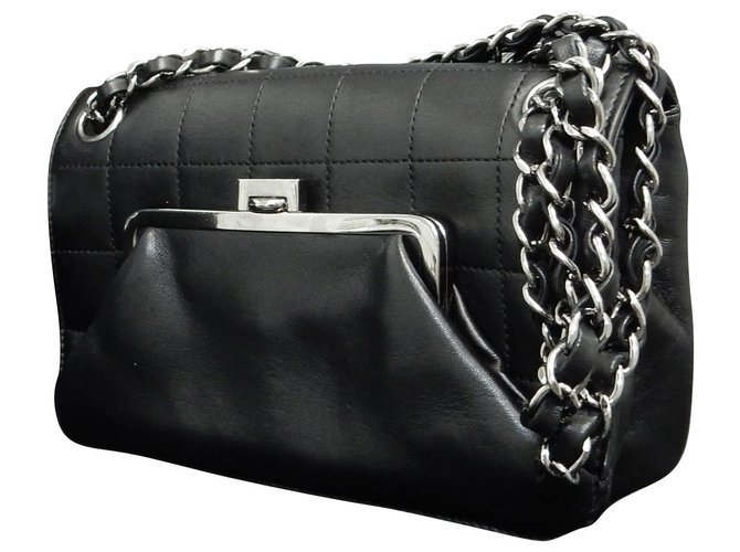 Bolso Chanel Vintage Negro Cuero  ref.147843