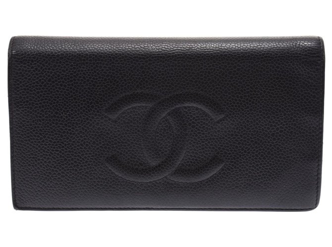 Billetera de Chanel Negro Cuero  ref.147986