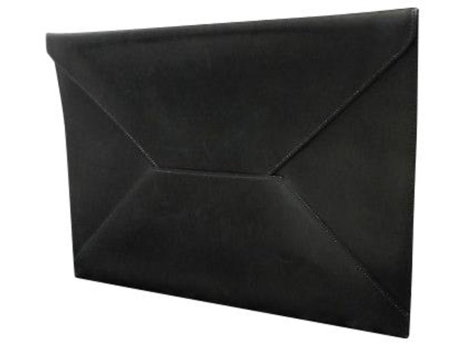 Hermès Enveloppe Chevrolet Black Leather  ref.148476