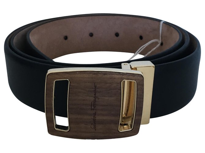 Salvatore Ferragamo Leather belt Black Suede  ref.148705