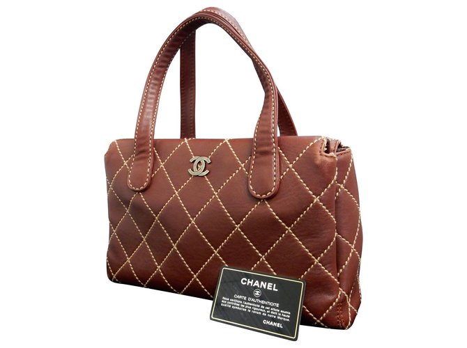 Chanel Vintage Handbag Brown Leather  ref.148740