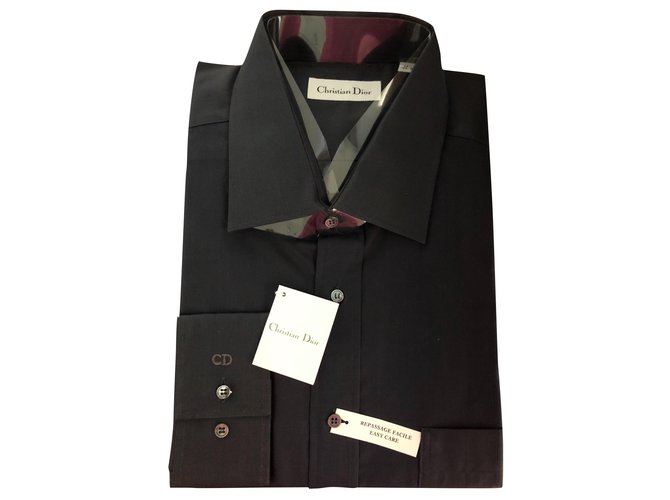 Christian Dior Shirts Navy blue Cotton  ref.148789