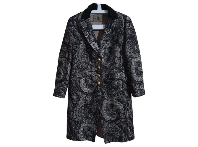 Etro Coats, Outerwear Multiple colors Silk Wool Acetate  ref.148830