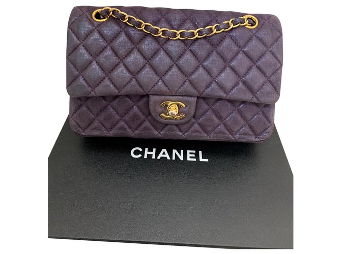Classique Chanel Timeless Cuir Violet  ref.148849