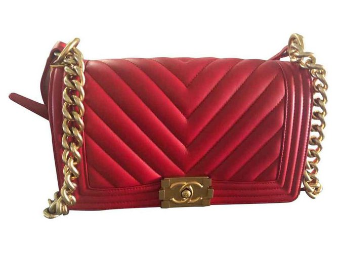 red and gold chanel bag