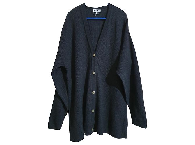 Vintage Max Mani Strickjacke grau Wolle 