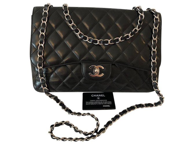 Chanel Jumbo Black Leather  ref.148935
