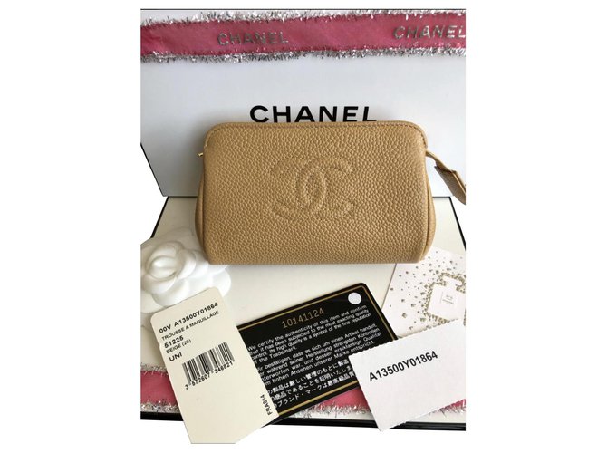 Chanel Purses, wallets, cases Beige Leather  ref.148938