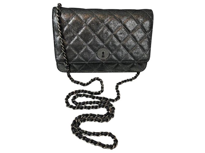 Chanel Woc Silvery Leather  ref.148945