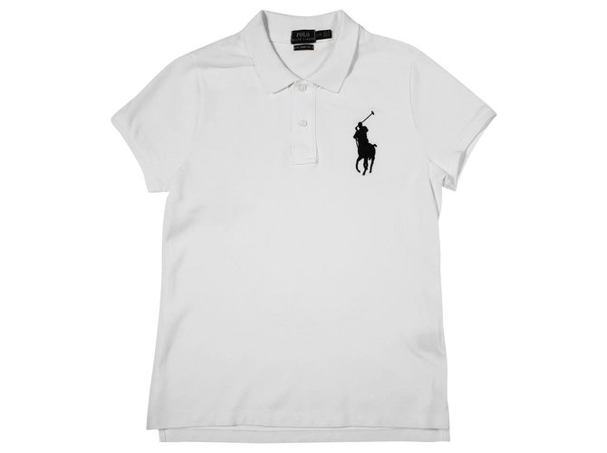 Polo Ralph Lauren Tops Tees Bianco Cotone  ref.148956